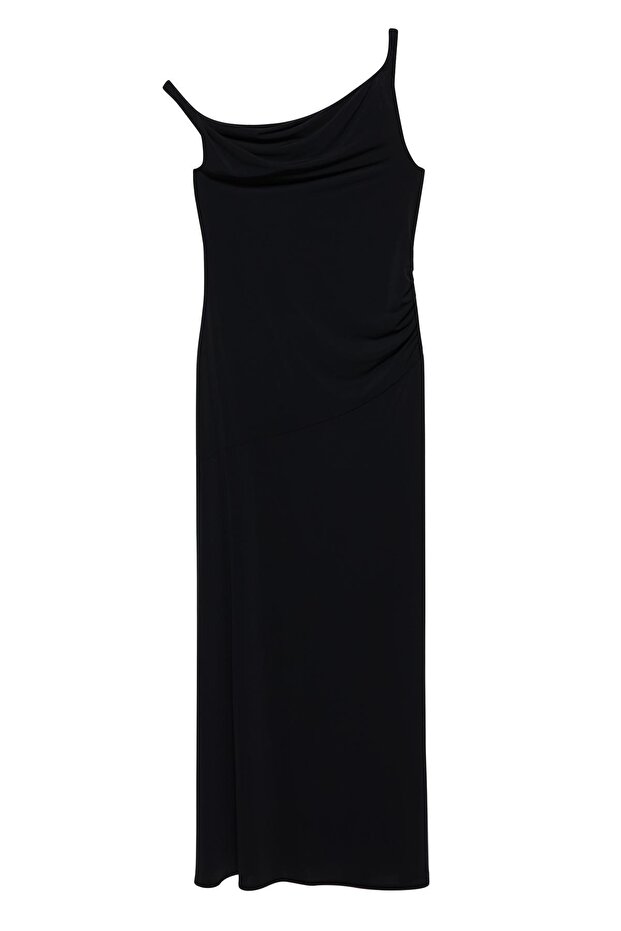 Asimetrik midi elbise - 3