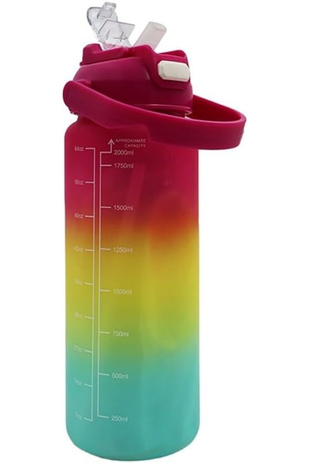 Colorful Reusable Water Bottle with Leakproof Lid – Portable BPA-Free Drinking Bottle for Gym, Sch