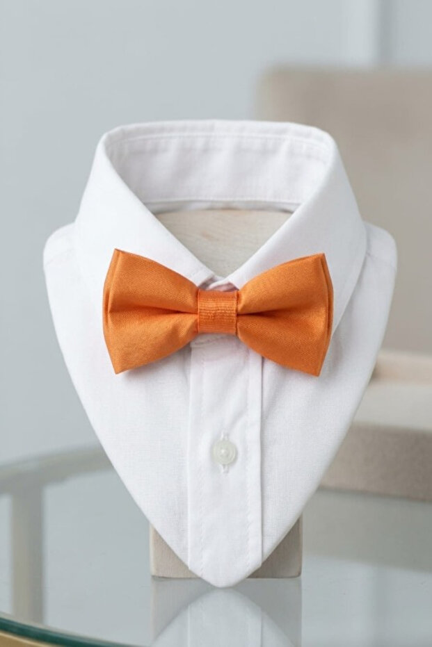 23 April Children's Orange Satin Bow Tie with Adjustable Elastic for Birthdays and Special Occasions 0-14 Years