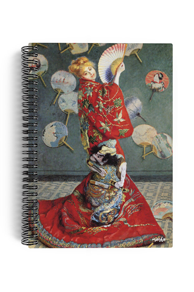 Claude Monet/Madame Monet in a Japanese Kimono,1876 | Spiral Notebook 09 | A5 | Unlined | 100 Pages