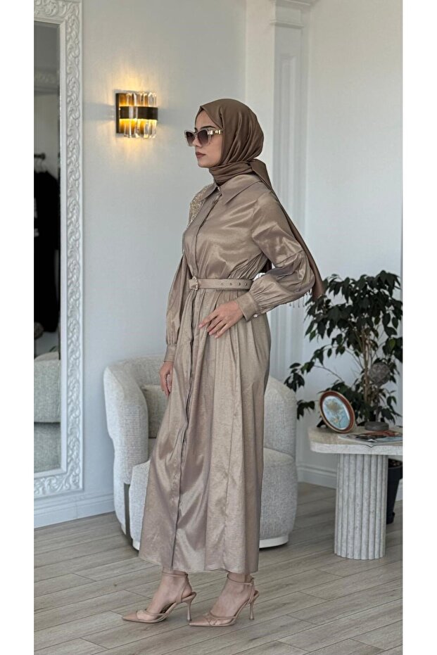 İşlemeli Gömlek Elbise 2822 - 4