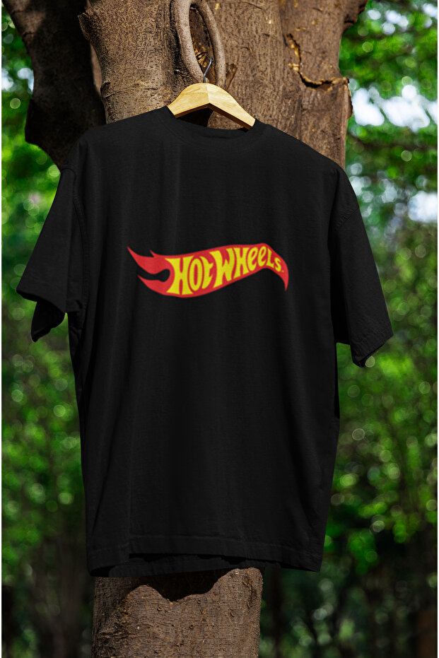 Hotwheels Printed Crewneck Pa Cotton Ov Oversized Alip Short Sleeve Unisex Tshirt