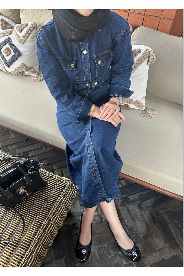 Boydan kot elbise - 2