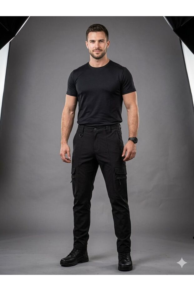 Men's Tactical Outdoor Cargo Pocket Pack Black Pants 511 Water Repellent Shotf Shell