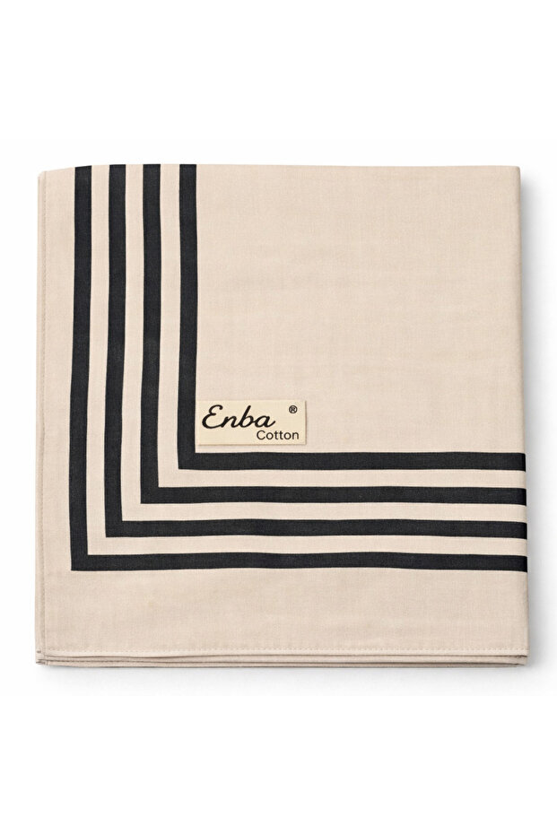 Enba Soft Cotton Pack Stripe Patterned Scarf - 95X95 cm