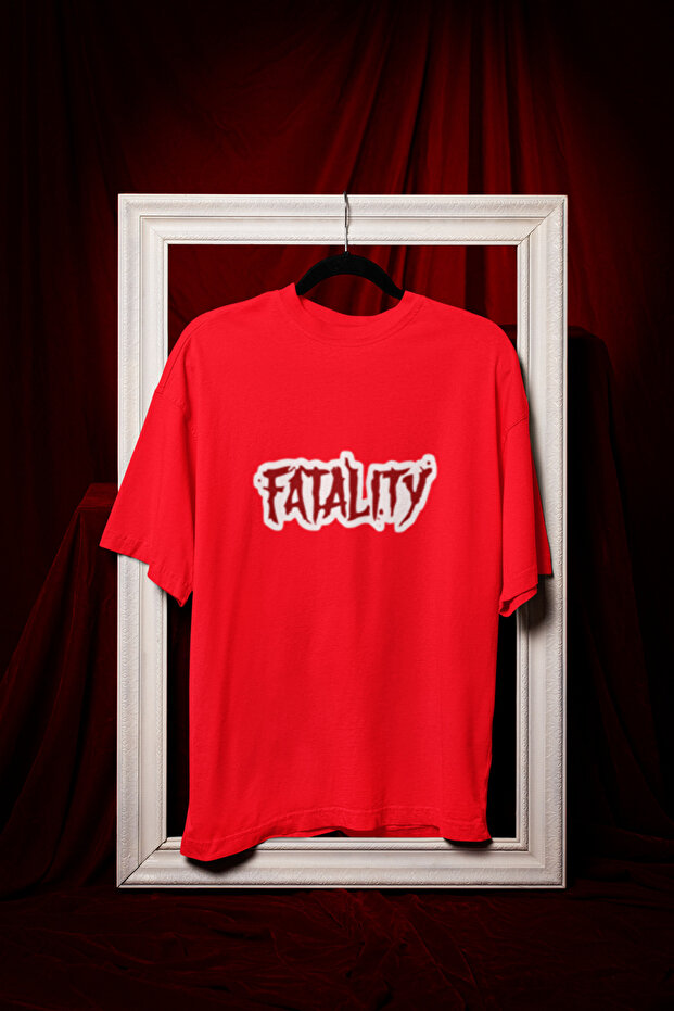 Fatality Printed Cycling Collar Pa Cotton Ov Oversized Alip Short Sleeve Unisex Tshirt
