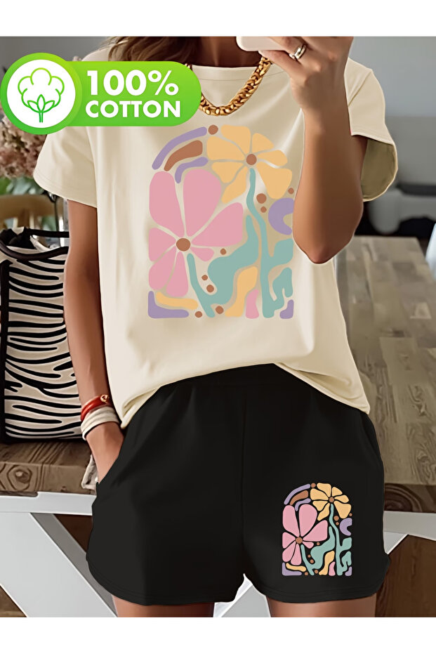 Unisex women's/men's special Printed shorts t-shirt set