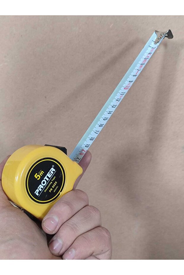 5 Meters X 25 mm Hard Abs Plastic Metal Strip Meter Yellow Color Silicone Belted with Brake Button