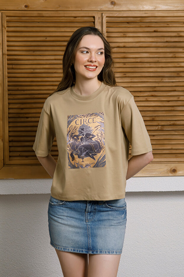 Interlock Fabric B Printed Basic T-Shirt - 2