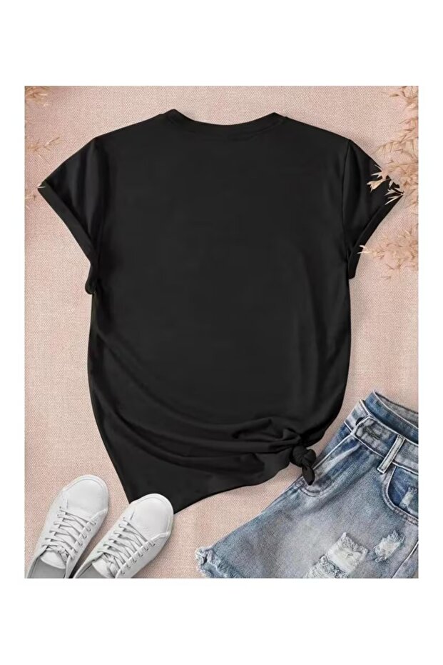 Give Thanks Printed Basic T-Shirt - 3