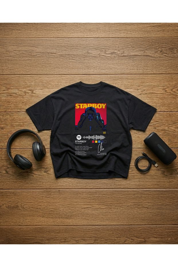 The Weeknd Printed Unisex 100% Cotton Lu Oversized T-Shirt