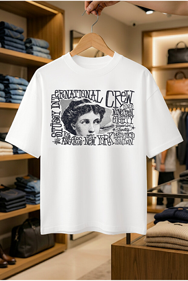 Summer Short Sleeve T-Shirt Anti-Sweat Cotton Pcs Printed T-Shirt Stüssy Crew Logo