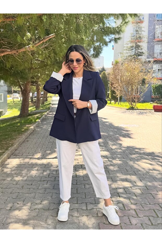 Kolu Katlamalı Blazer Ceket - 3