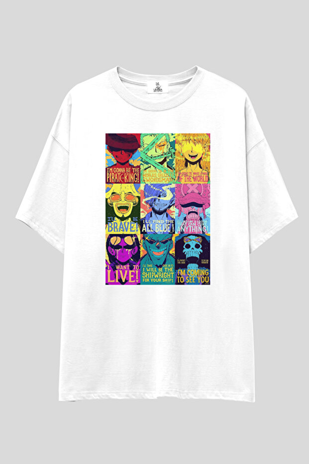 One Piece Oversized t Shirt | Unisex 100% Cotton Black & White Printed Anime Themed Special Design Tee