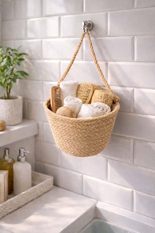 Bathroom Organizer Basket Decorative Multi-Purpose Organizer 15X15 cm