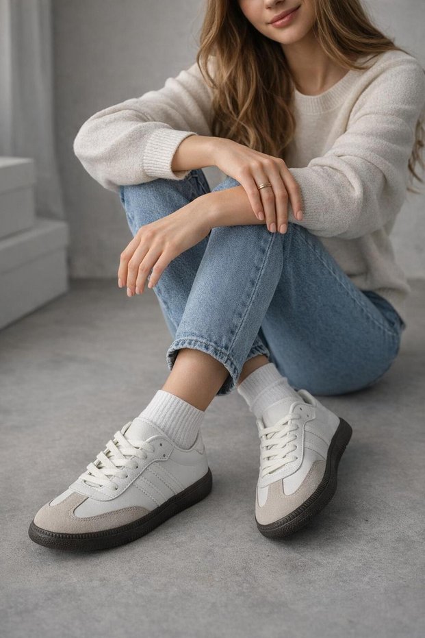 Unisex Imported Sneakers Lace-Up Flat Sole Sports Shoes