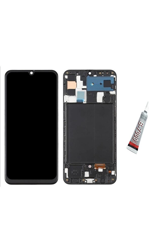 شاشة لمس متوافقة مع جهاز Galaxy A03S (أسود) B7000 ADHESIVE