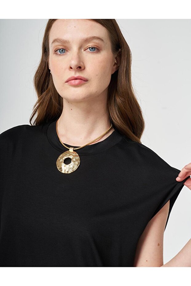 Sıfır Kol Örme Bluz Siyah - 7