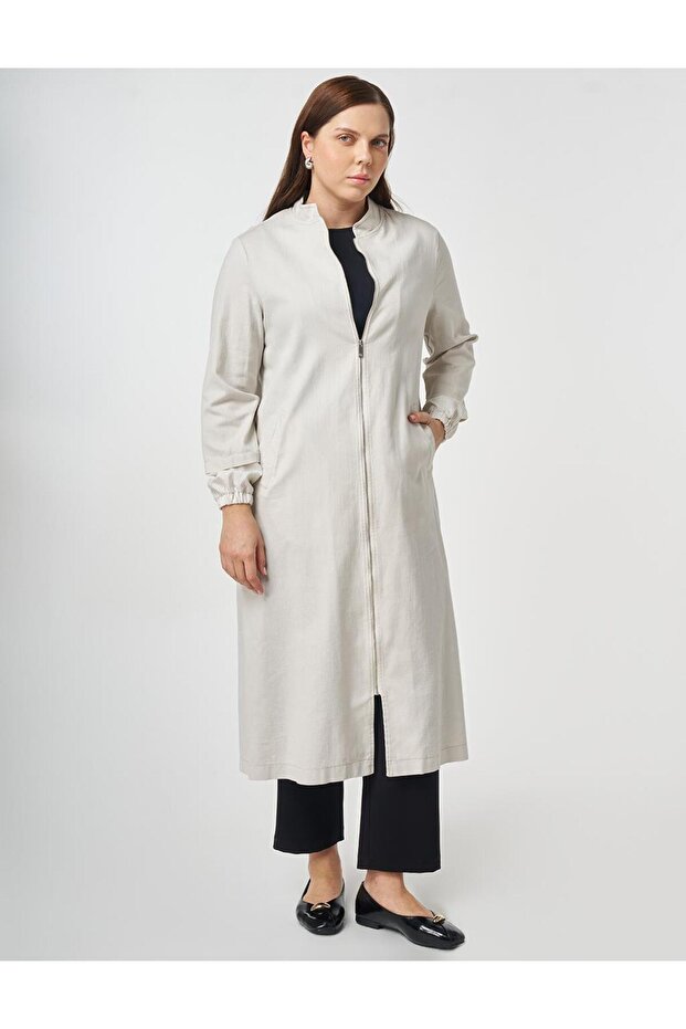 Hooded Gabardine Hood Gray