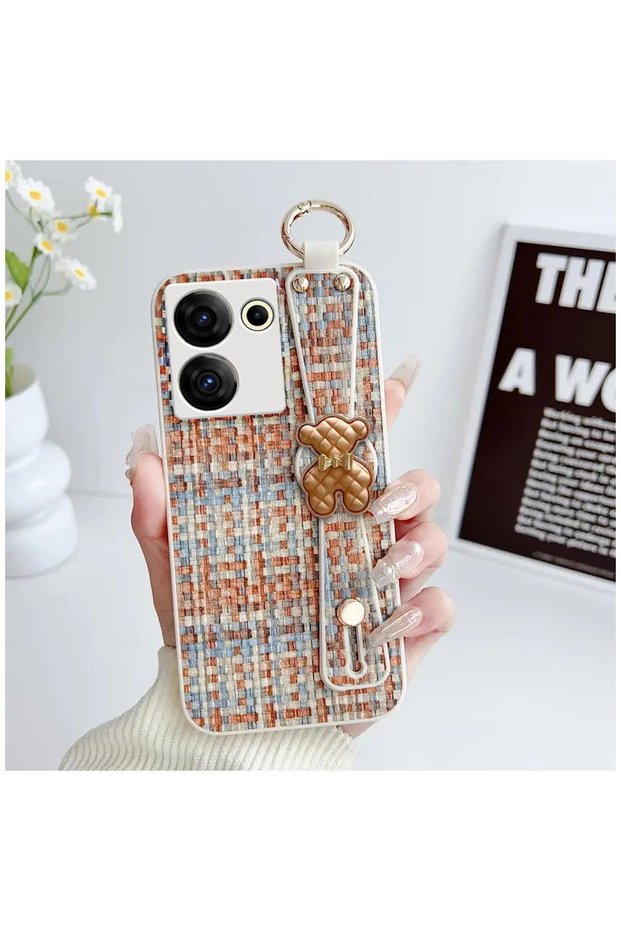 Tecno Camon 20S Pro 5g Compatible Case Teddy Silicone Case Orange