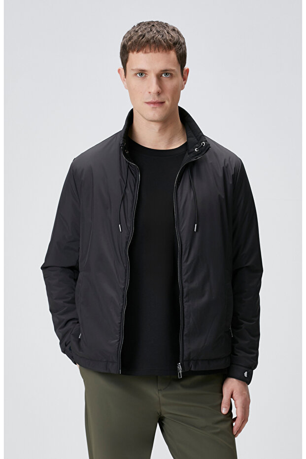 Siyah Dik Yaka Mont - 2