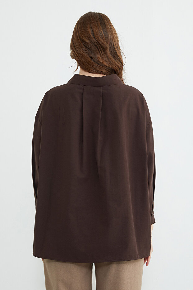Basic Tek Cepli Oversize Gömlek - 8