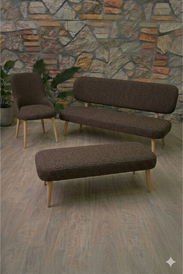 Bench and Pouf Set Cover Set - 2 Armchairs, 1 Bench, 1 Pouf Cover