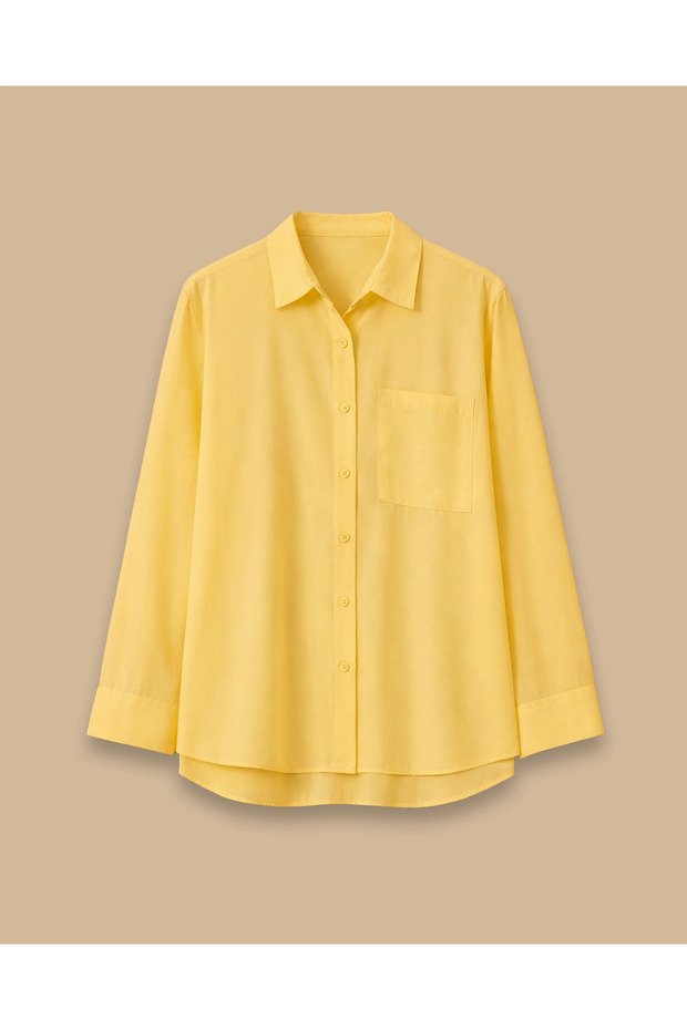 Oversize Basic Keten Gömlek - 5