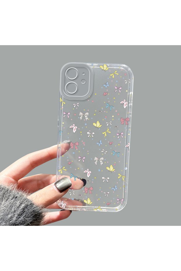 iPhone 11 Compatible Camera Protected Anti-Shock Aesthetic Print Patterned Transparent Silicone Case