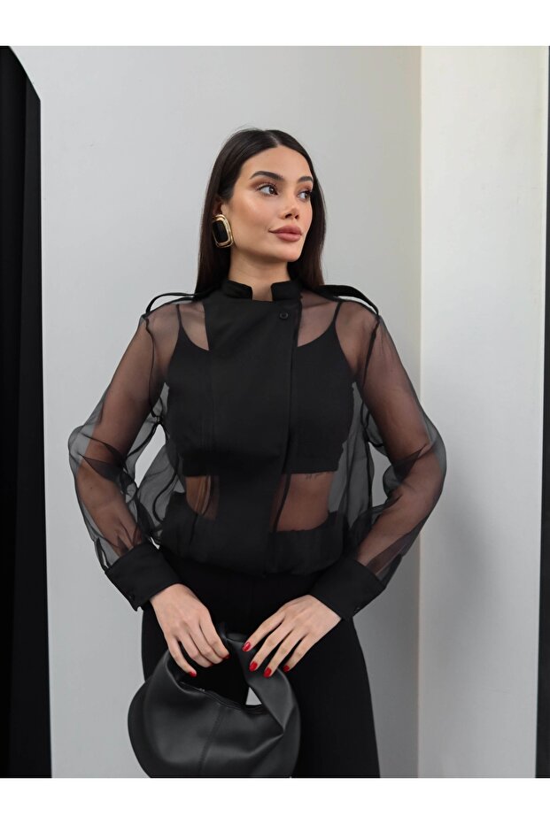 Tül Bomber Ceket - 1