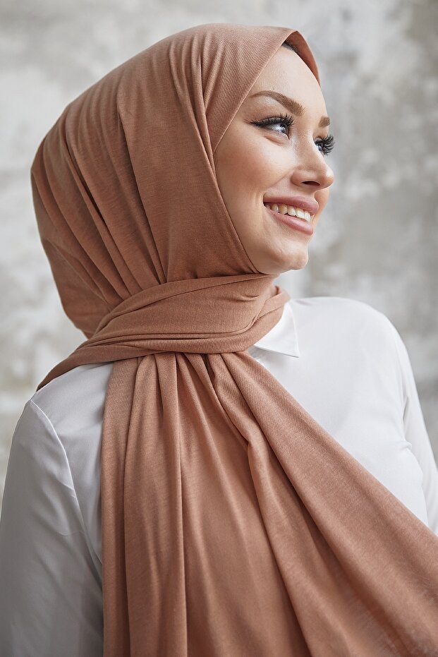 Liny Combed Cotton Shawl - Milk Coffee