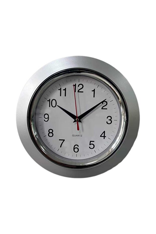 PVC Analog Wall Clock, 24.2 cm, Silver