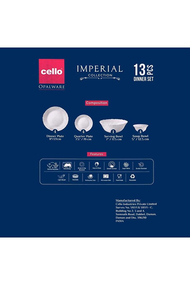 Opal Dinner Set 13pcs Blue Lagune - 4