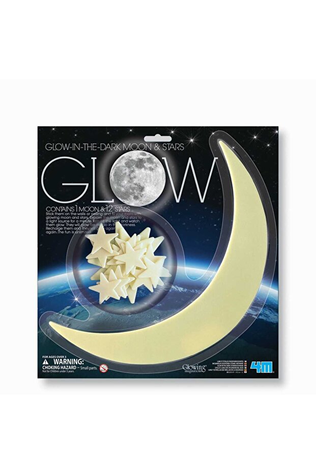 Glow in the Dark Moon and 12 Stars