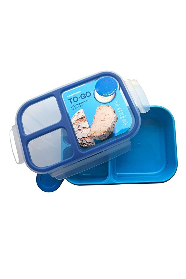 To-Go Polypropylene Plastic Lunch Box, 980 ml, Blue