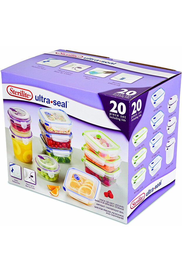 Ultra Seal 4 Lock Container Set, 20 pcs