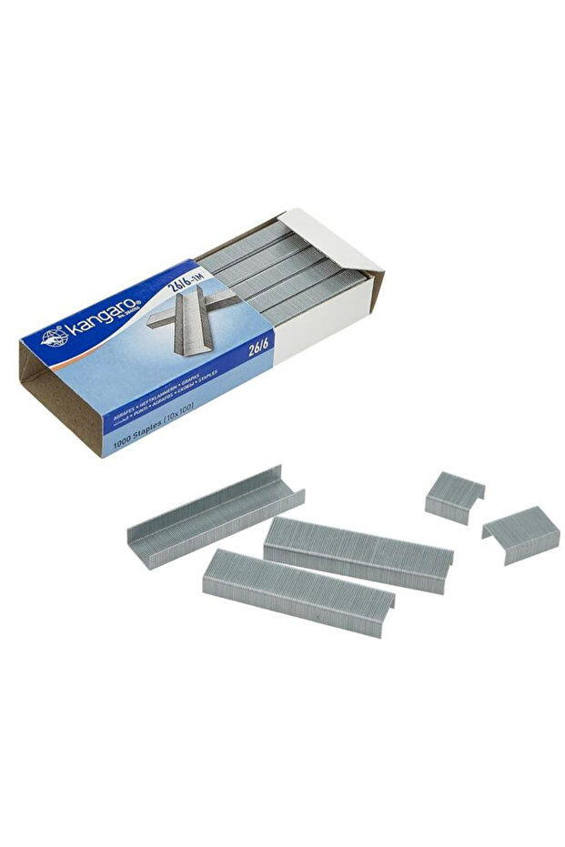 Heavy-Duty Staple Pins, 26/6, 6 pcs, Silver