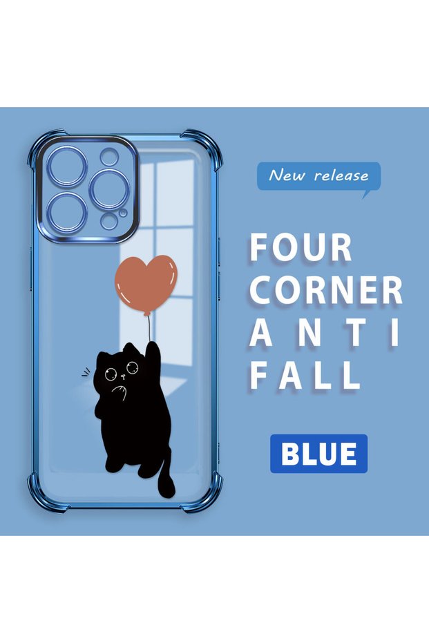 iPhone 15 Pro Compatible Transparent Four Corner Silicone Coated Glossy Edge Case