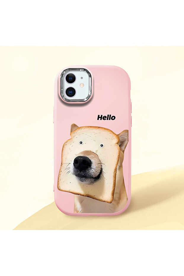 iPhone 11 Compatible Anti-Impact Camera Protected Patterned Printed Pink Silicone Case - 3