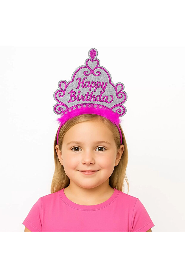 Pink Happy Birthday Princess Crown – Birthday Crown Accessory