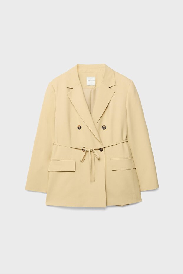 Kemerli blazer ceket - 6