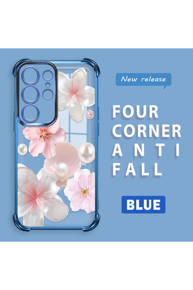 Samsung Galaxy S23 Ultra Compatible Transparent Four Corner Silicone Coated Glossy Edge Case