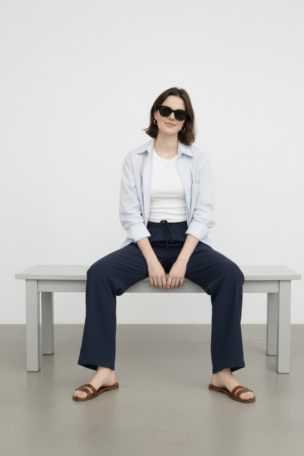 Women's Elastic Waist 100% Viscose Woven Pants