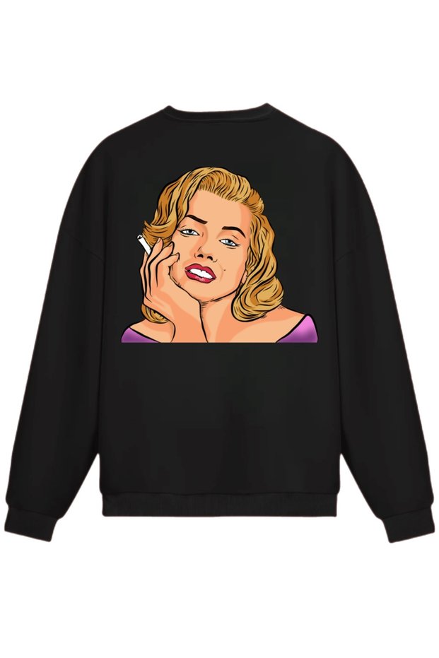 Retro Marilyn Style Women's Printed Sweatshirt / Hoodie (Optional)