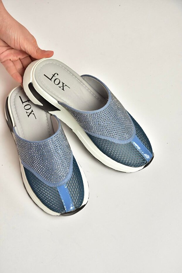 U312514415 Navy Blue Mesh Women's Slipper