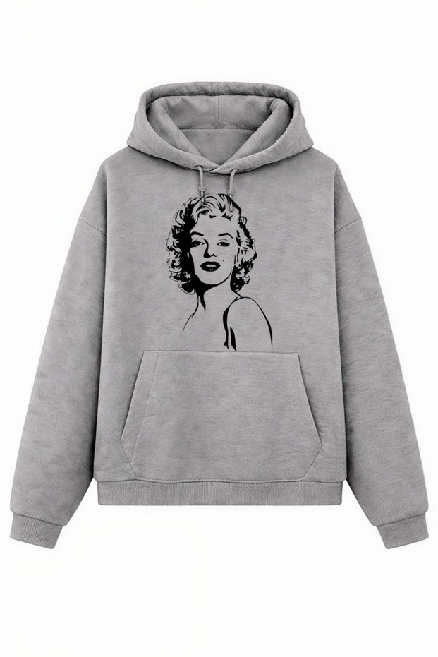 Retro Marilyn Style Women's Printed Sweatshirt / Hoodie (Optional)