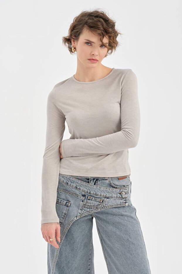 Bluză de damă cu mânecă lungă, model transparent - 1