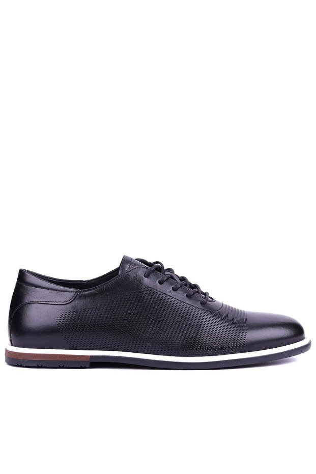 - Genuine Leather Black Color Casual Men's Shoes - 900-5089