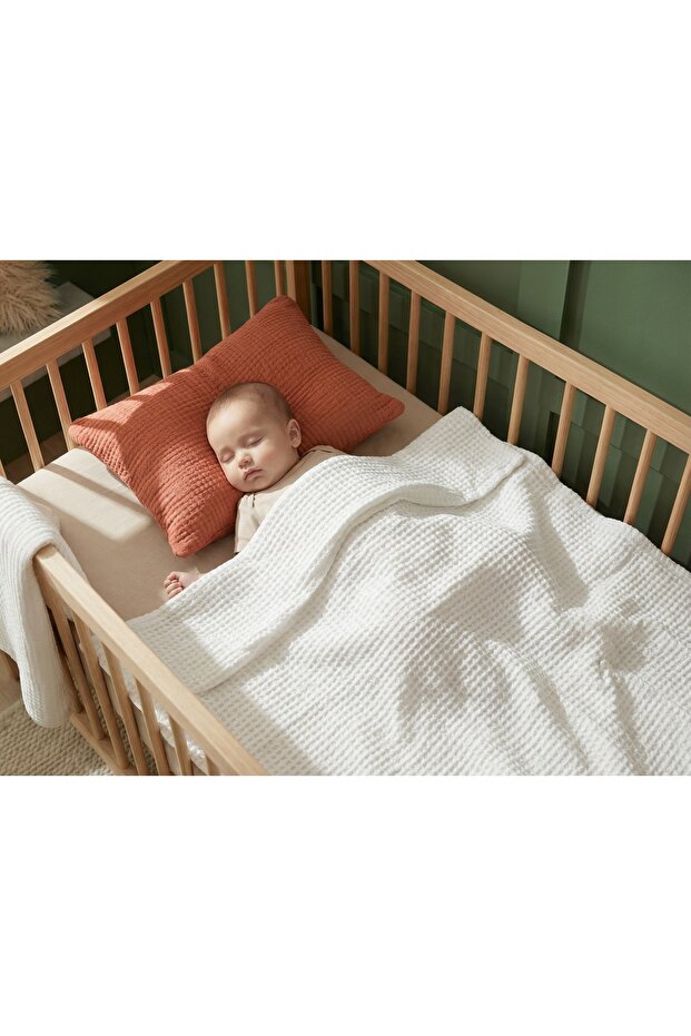 110X110 Waffle Baby Blanket 100% Cotton Soft Breathable Baby Blanket Blanket Si