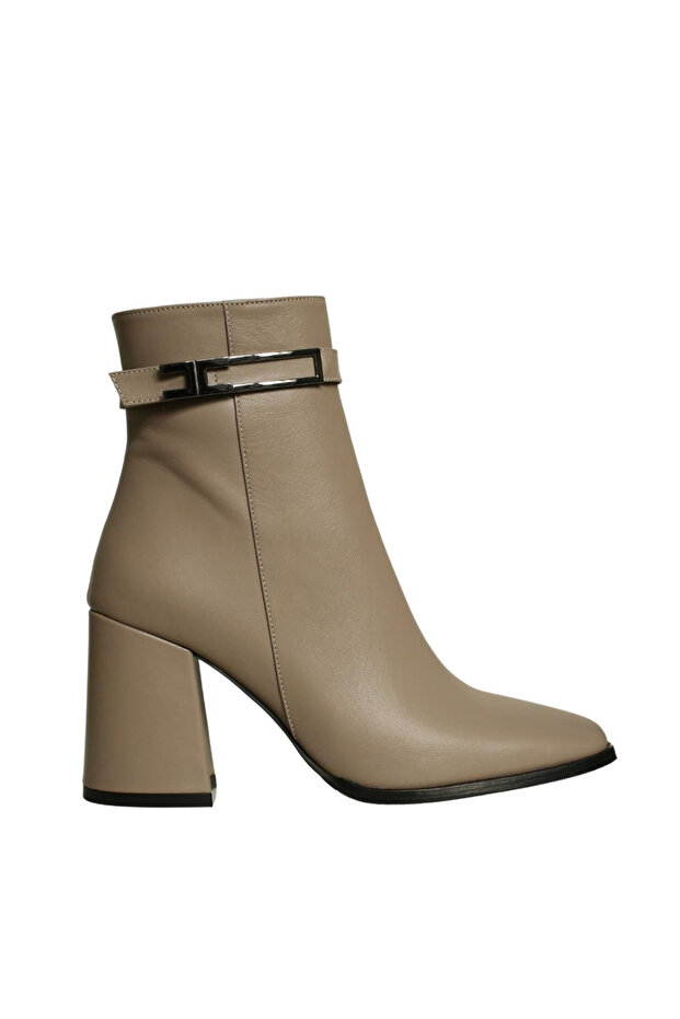 Mink Leather Women's Heeled Boots